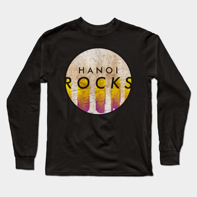 Hanoi Rocks - VINTAGE YELLOW CIRCLE Long Sleeve T-Shirt by GLOBALARTWORD